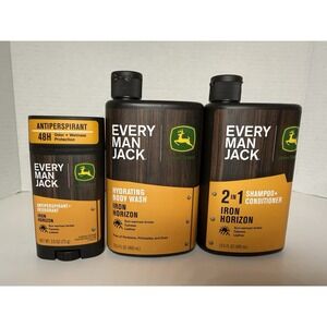 Every Man Jack John Deere Shampoo/Conditioner, Body Wash Deodorant, Iron Horizon